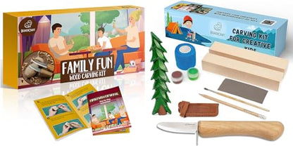 BeaverCraft DIY09 Wood Carving Kit DIY08 Wood Whittling Kit for Kids Woodworking Starter Kit Hobby Kits