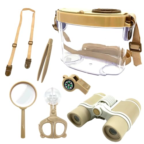 Bug Catcher Kit for Kids, 6 Pcs Kids Bug Catching Kits, Outdoor Nature Explorer Kit, Science Educational Kits with Tweezers, Magnifying Glass, Binoculars for Boys Girls