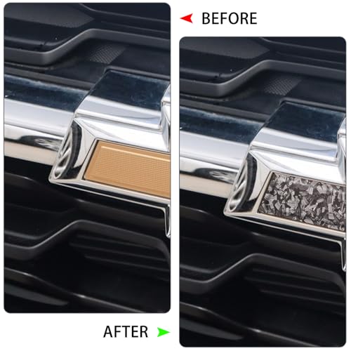 QianBao Compatible with 11.8" x 4" Chevy Bowtie Emblem Vinyl Wrap Kit - color: Forged Carbon Fiber Silver