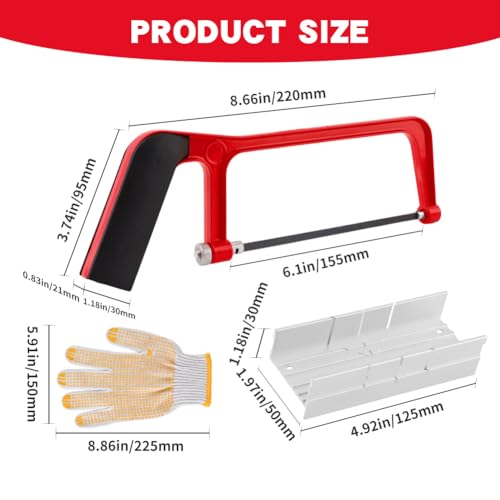 6 Inch Mini Hacksaw and Mitre Block Set - color: Red