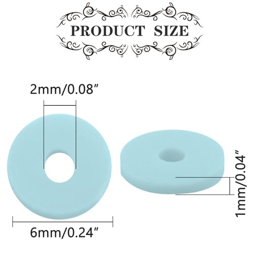 6mm Polymer Clay Beads for Bracelets Making 1000PCS - color: Cyan