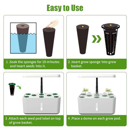 84 pcs Hydroponic Pod Kit for Aero Garden with 12 Grow Baskets, 12 Grow Sponges, 12 Grow Domes, 12 Plant Labels and 36 Seed Pod Label Stickers for All Hydroponics Garden Growing System