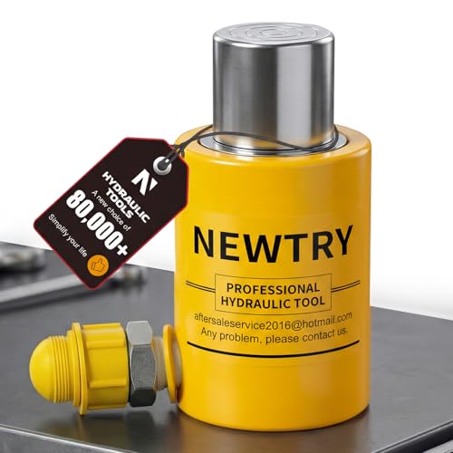 NEWTRY 20T Short Hydraulic Ram Jack, 2" Stroke Porta Power Ram Auto Retract - size: 20T