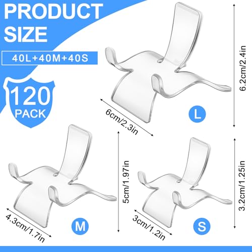 Qunclay Acrylic Rock Display Stands 3 Sizes Crystal Holders, 120 Pcs