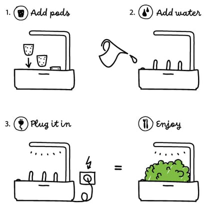 Click & Grow Indoor Herb Garden Kit with Grow Light | Smart Garden for Home Kitchen Windowsill | Easier Than Hydroponics Growing System | Vegetable Gardening Starter (3 Basil Pods Included), White - color: White