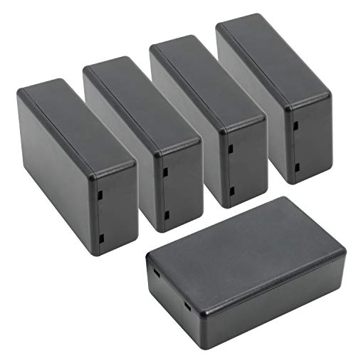LeMotech 5 Pieces Plastic Project Boxes Junction Case for Electronic Project, Black 3.1 x 2.0 x 1.0 inch (80 x 50x 26 mm) - size: 3.1" x 2.0" x 1.0"(5pc)