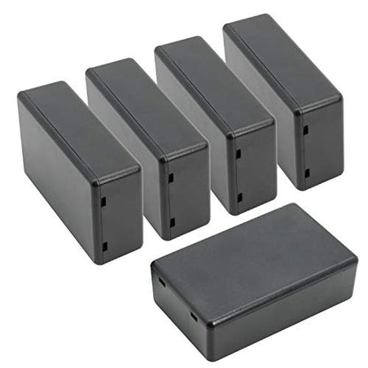 LeMotech 5 Pieces Plastic Project Boxes Junction Case for Electronic Project, Black 3.1 x 2.0 x 1.0 inch (80 x 50x 26 mm) - size: 3.1" x 2.0" x 1.0"(5pc)