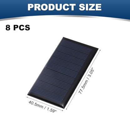 MECCANIXITY 8Pcs 4.5V 0.36W 80mA Mini Solar Panels, Small Solar Photovoltaic Power Cells Charge DIY Electric Toy Materials Kits - style: 4.5V 0.36W 0.08A