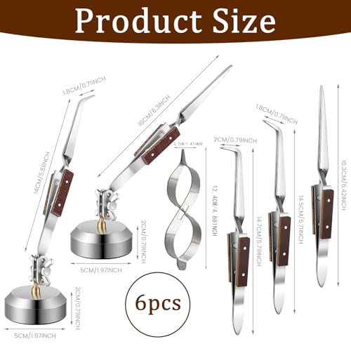 Third Hand Soldering Tweezers, 6 Pcs Cross Locking Tool for Jewelry Making