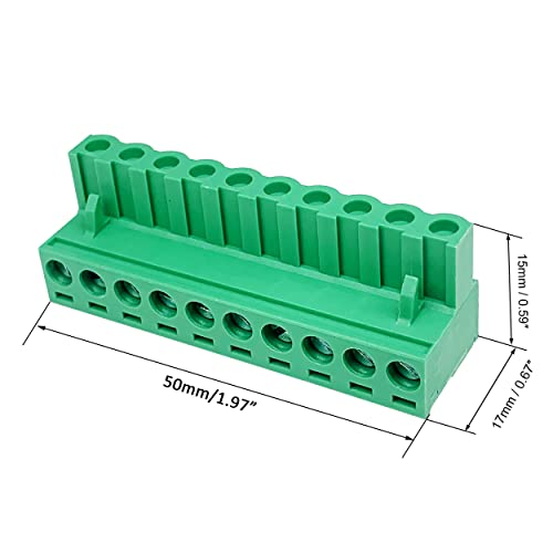 10Pcs 10-Pin 5.08mm Pluggable PCB Terminal Block Adapters - size: 10pcs 10P 5.08mm