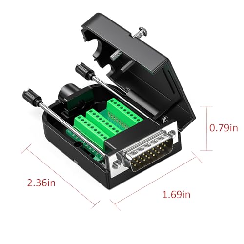 2Pcs DB26 Male Solderless Connector 3Row 26Pin Serial Terminal Adapter - style: Male