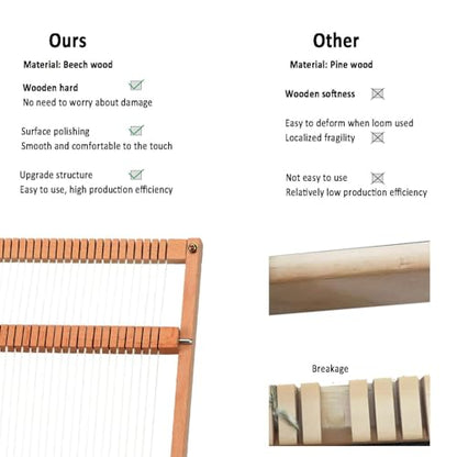 Weaving Loom for Beginners Adults/Kids and 1 Set of Weaving Works Complete Yarn Kit with Detailed Friendly Instructions, Parents and Children in The Holiday Experience Weaving Brings Fun_Apple - size: A3FT
