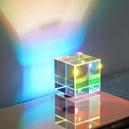 25mm Optical Glass X-Cube Prism RGB Dispersion Prism Physics Teaching Gift - size: 25mm X-Cube