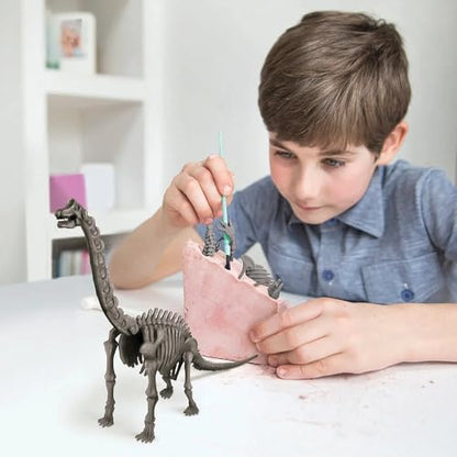 4M Dig a Brachiosaurus Skeleton Kit for Kids Ages 8-12 – Jurassic Fossil Excavation Set with 14 Realistic Bones, STEM Paleontologist Digging Kit with Hammer, Chisel & Brush, Educational Gift