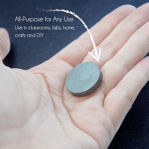 Eisco - Ceramic Disc Magnets Pack of 6-25x5mm - Durable and Versatile Magnets for Science, Education, and Experiments - Ideal for Magnetic Fields Studies, STEM Projects, and Lab Applications