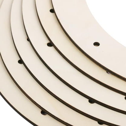 12 PCS 12 Inch Wooden Wreath Ring with Pre-Cut Holes, Versatile Unfinished Wood Wreath for Crafts, Easter, Home Decor, by GNIEMCKIN