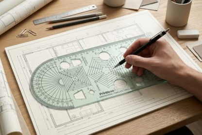 Printtoo Engineering Drafting Template Technical Drawing Stencil Ruler Tool - color: Series -PRTD-2450A