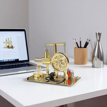 MagicTech Hot Air Stirling Engine Motor Electricity Power USB Cylinder Metal Physics Education Model JY27 - size: 6.4 x 3.7 x 5.1 Inch