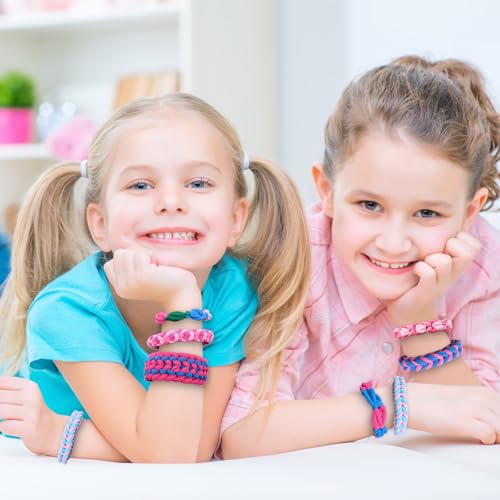 Kinizeder Bracelet Making Kit, Arts and Crafts for Girls Ages 8-12, Weaving Bands DIY Toys for Friendship Birthday Gifts for Kids 6, 7, 9, 10, 11, 13, Rubber Band Bracelet kit with 1000+ Bands