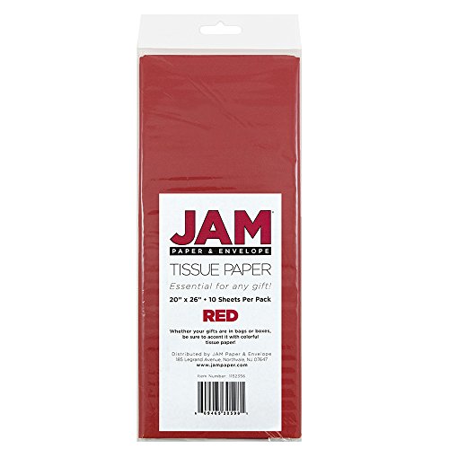 JAM PAPER Tissue Paper - Red - 10 Sheets/Pack - color: Red, size: 10 Count (Pack of 1)