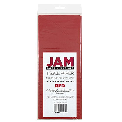 JAM PAPER Tissue Paper - Red - 10 Sheets/Pack - color: Red, size: 10 Count (Pack of 1)