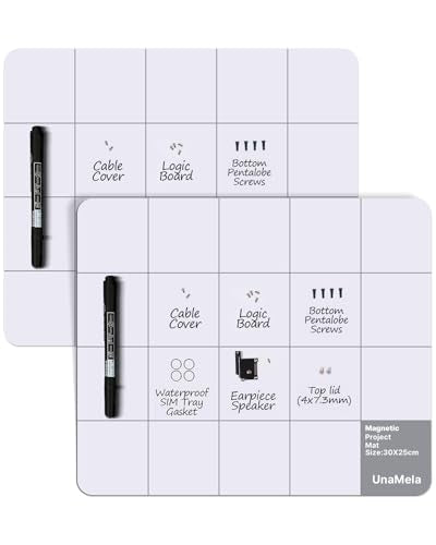 2-Pack Magnetic Project Mat with Waterproof Surface & Dry Erase Pen - color: 2-Pack white