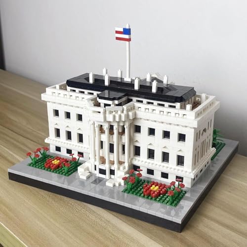 White House Micro Brick Building Set (2300 Pieces) – Landmark Model Educational Toy Gift for Kids and Adults - color: White House