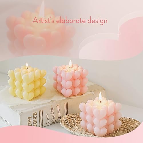 Bubble Candle Molds - Silicone Mold for Candles Making, DIY 3D Moulds for Soy Wax, Beeswax, Scented Candle, Valentine's Day Gifts (Heart Bubble) - color: Heart Bubble