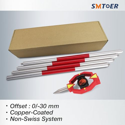 Mini Prism Reflector with 4 Rods, Adjustable 0 mm / -30 mm Offset - size: 0/-30 mm