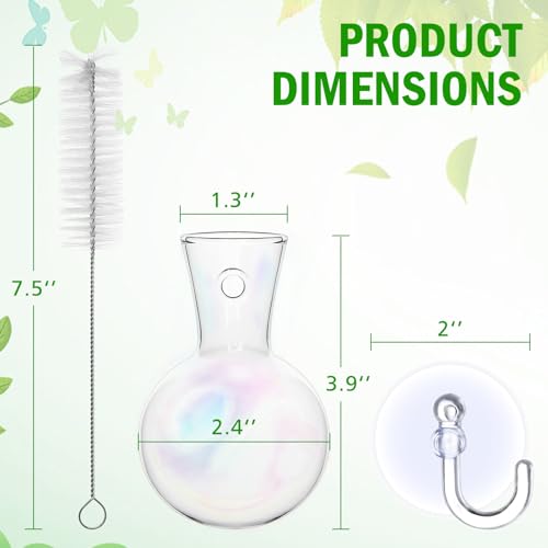 Bunmery 4 pcs Iridescent Window Propagation Stations, Easy to Install Plant Propagation Bulbs with Suckion Cups, No Nails Wall Hanging Planter Propagation Station, Glass Plant Terrarium Vase - color: Iridescent Bulb, size: 4 PCS