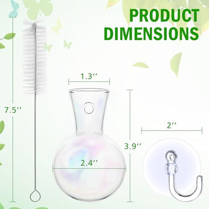 Bunmery 4 pcs Iridescent Window Propagation Stations, Easy to Install Plant Propagation Bulbs with Suckion Cups, No Nails Wall Hanging Planter Propagation Station, Glass Plant Terrarium Vase - color: Iridescent Bulb, size: 4 PCS