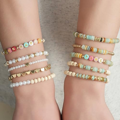 Xylise DIY Bracelet Making Kit for Girls - Jewelry Making Beads, Friendship Bracelet Kit with Letter,Beads for Jewelry Making, Bracelet kit Bead Bracelet Making kit Arts and Crafts Handmade Gift Set - color: CZ007-Amazon colours