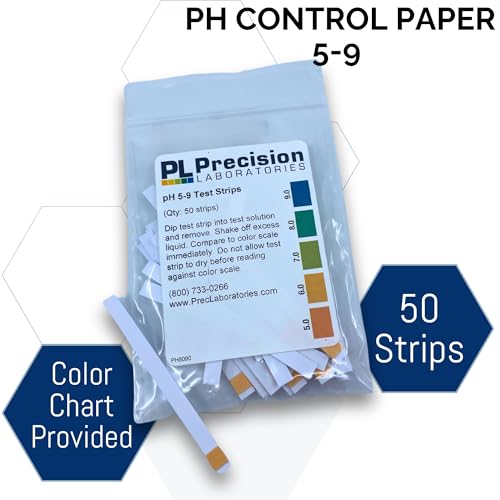 Eisco Labs - pH 5-9 Test Strips for Weak Solutions - Quick, Accurate Narrow Range pH Testing Kit for Rainwater, Gardening, and Spa Use, Easy 1-2 Second Dip