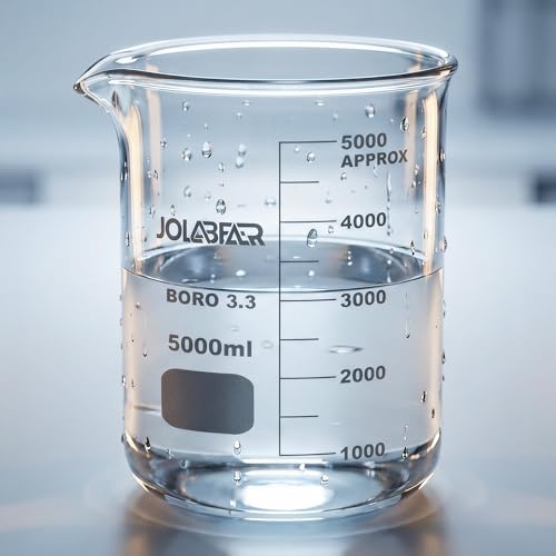 JOLABEAR 5000ml Glass Beaker, 3.3 Borosilicate Laboratory Beaker - size: 5000ml