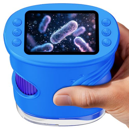 SEEKID Microscope for Kids 200-1000X, STEM Toy Science Kit for Kid(Blue) - color: Blue