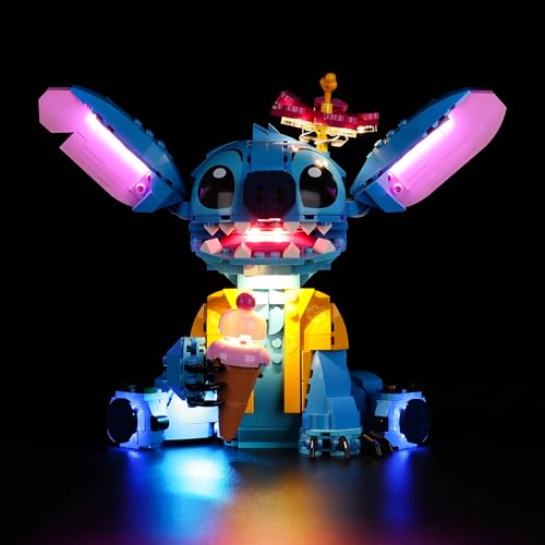 Nitemode Upgraded Compatible with Lego 43249 Stitch Building Set, Lights Decoration Compatible with Lego Disney Stitch, Gift Idea for Girls, Boys (Model Not Included)