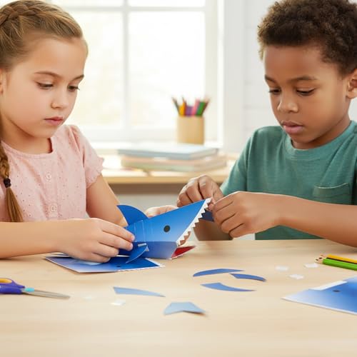Fun Express Segmented Paper Shark Origami Craft Kit - Makes 12