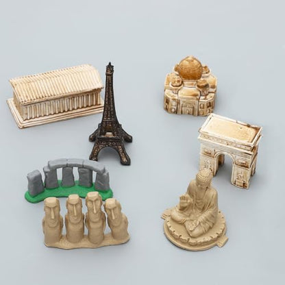 ONEST 20 Pieces Mini World Building Model Playsets Famous Architecture Figurines Toys for Boys and Girls - style: A Set