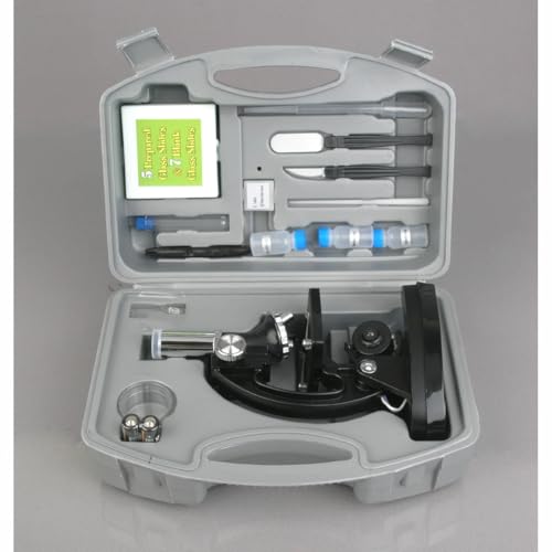 AmScope M30-ABS-KT1-WM 240X-480X-1200X Metal Arm Compound Microscope Kit - color: Black, size: 12.99 inches x 9.84 inches x 6.69 inches