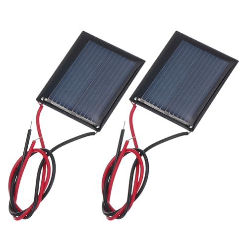 MECCANIXITY 2 Pcs 1V 0.08W 80mA Mini Solar Panels, Small Polycrystalline Solar Cell Panel with 2 Cable for DIY Electric Toy Materials Kits Charger, 30mm x 25mm - style: 1V 0.08W 80mA