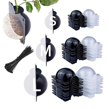 10 PCS Air Layering Propagation Kit -Thicker Version with Reusable Half Transparent Plant Rooting Propagation Ball & Plastic Twist Ties- Plant Grafting Rooting Grow Ball(Size: Small) - size: Small