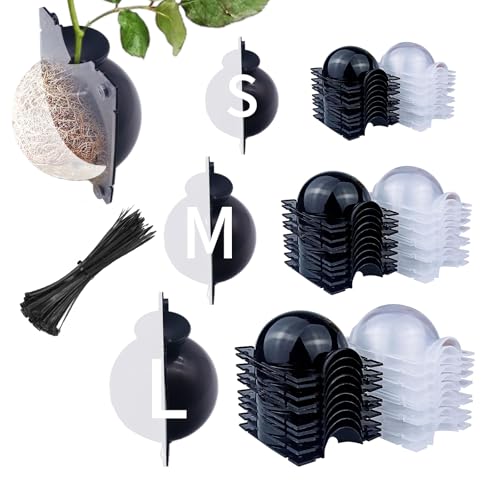10 PCS Air Layering Propagation Kit -Thicker Version with Reusable Half Transparent Plant Rooting Propagation Ball & Plastic Twist Ties - Plant Grafting Rooting Grow Ball(Size: Large) - size: Large