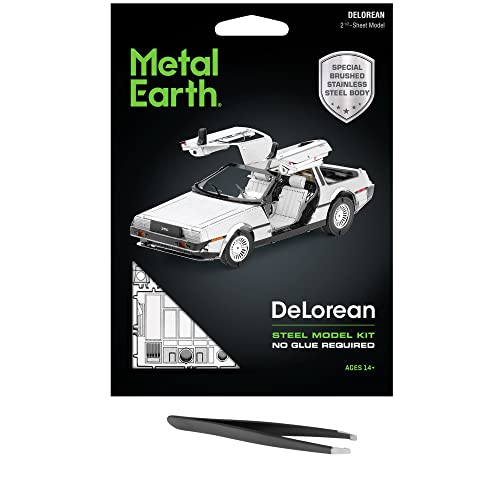 Metal Earth Delorean 3D Metal Model Kit Bundle with Tweezers Fascinations