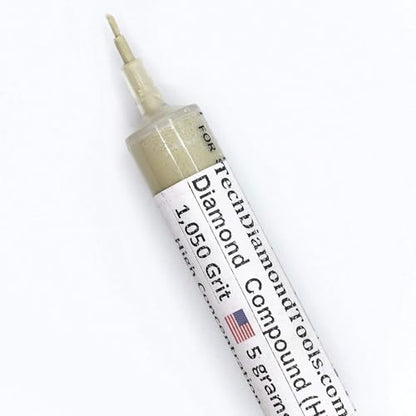 TechDiamondTools Diamond Polishing Paste & Lapping Compound — 1050 Grit (12-20 Micron) | USA Made | Oil-Based Syringe | Metal, Glass, Gemstone, Knife, Jewelry | 50% Diamond Powder Concentration - size: 1,050 grit/12 - 20 microns