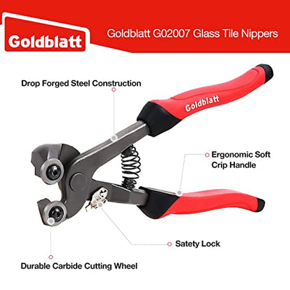 Goldblatt 2 Pieces Tile Nippers Set, Ceramic & Mosaic Cutter Tools