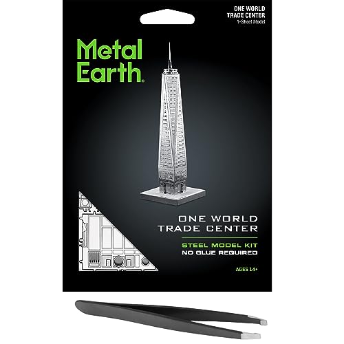 Metal Earth One World Trade Center 3D Metal Model Kit Bundle with Tweezers Fascinations