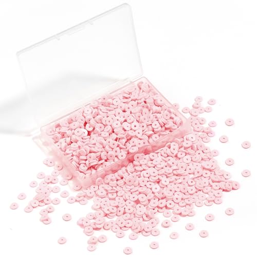 6mm Polymer Clay Beads for Bracelets Making 1000PCS - color: Blush