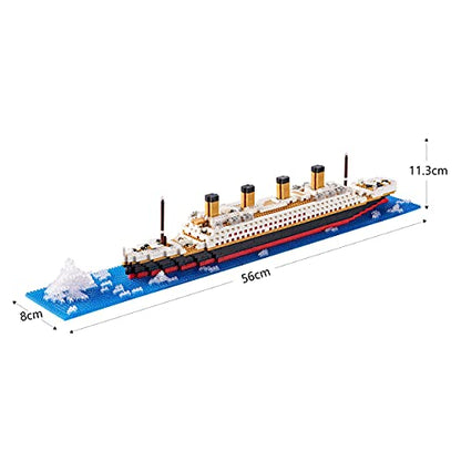JXRLMB Titanic Ship Model Building Block Set for Adults Cruise Ship MIicro Blocks DIY Educational Toys for Kids Ages of 14+ 1872 Pieces - color: Titanic