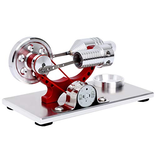 Sunnytech Hot Air Stirling Engine Motor Model Educational Toy Electricity Generator Colorful LED SC (SC004) - style: SC004