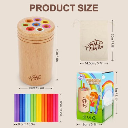 Montessori Toys for Toddlers 1-3 Wooden Fine Motor Learning Preschool Toys - style: 8 colors